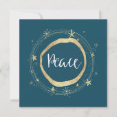 Elegant modern Peace Gold Star Holiday-kaart Feestdagenkaart (Voorkant)