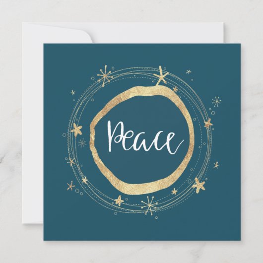Elegant modern Peace Gold Star Holiday-kaart Feestdagenkaart (Voorkant)