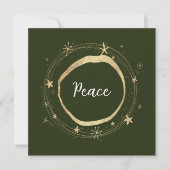Elegant modern Peace Gold Star Holiday-kaart Feestdagenkaart (Voorkant)