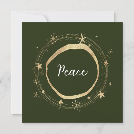 Elegant modern Peace Gold Star Holiday-kaart Feestdagenkaart (Voorkant)
