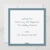 Elegant Modern Peace Ice Blue Gold Star Feestdagenkaart (Achterkant)