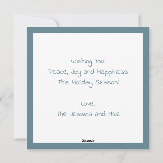 Elegant Modern Peace Ice Blue Gold Star Feestdagenkaart (Achterkant)