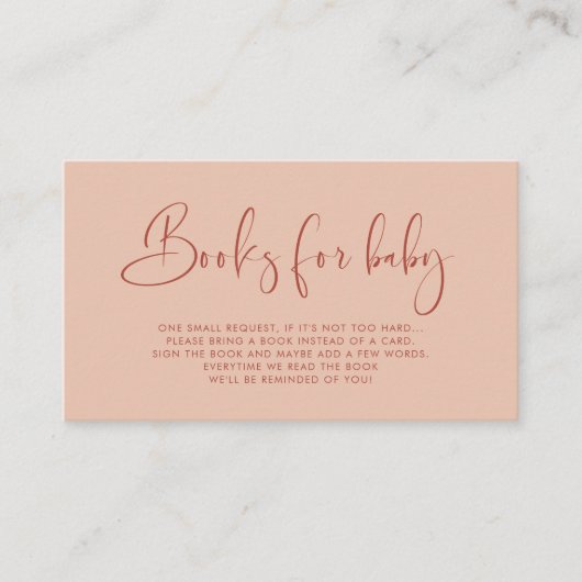 Elegant & Modern Peach Boek aanvraag kaart (Voorkant)