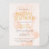 Elegant Modern Peach Pastel Vrijgezellenfeest Gold Folie Uitnodiging (Voorkant)