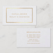 Elegant Modern Pearl Wit Goud Lijst Professional Visitekaartje (Voorkant / Achterkant)