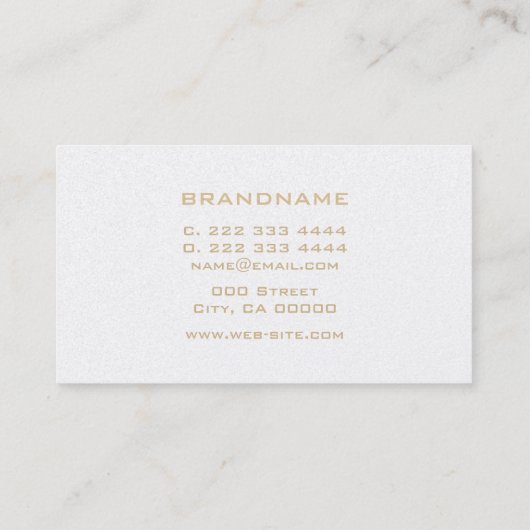 Elegant Modern Pearl Wit Goud Lijst Professional Visitekaartje (Achterkant)