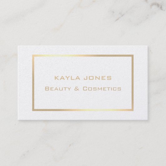 Elegant Modern Pearl Wit Goud Lijst Professional Visitekaartje (Voorkant)