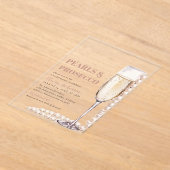 Elegant Modern Pearls en Prosecco Vrijgezellenfees Acryl Uitnodigingen (Laagn)