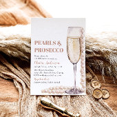Elegant Modern Pearls en Prosecco Vrijgezellenfees Kaart