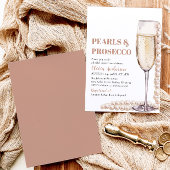 Elegant Modern Pearls en Prosecco Vrijgezellenfees Kaart