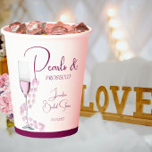 Elegant Modern Pearls en Prosecco Vrijgezellenfees Papieren Bekers