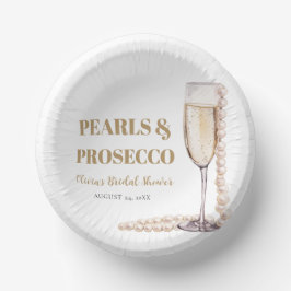Elegant Modern Pearls en Prosecco Vrijgezellenfees Papieren Kommen