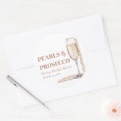 Elegant Modern Pearls en Prosecco Vrijgezellenfees Ronde Sticker (Envelop)