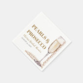 Elegant Modern Pearls en Prosecco Vrijgezellenfees Servet (Hoek)