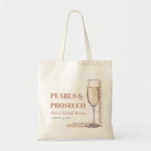 Elegant Modern Pearls en Prosecco Vrijgezellenfees Tote Bag (Voorkant)