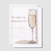Elegant Modern Pearls en Prosecco Vrijgezellenfees Vellum Uitnodigingen (Offset)