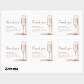 Elegant Modern Pearls en Prosecco Vrijgezellenfees Vierkante Sticker (Vel)