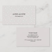 Elegant Modern Pearls op Silver Visitekaartje (Voorkant / Achterkant)