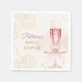Elegant Modern Pearls & Prosecco Bridal Shower Servet (Voorkant)