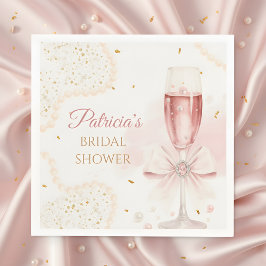 Elegant Modern Pearls & Prosecco Bridal Shower Servet