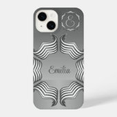 Elegant Modern Peking Heart Monogram iPhone 14 Ca Hoesje (Achterkant)