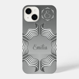 Elegant Modern Peking Heart Monogram iPhone 14 Ca Hoesje