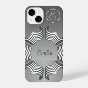 Elegant Modern Peking Heart Monogram iPhone 14 Ca Hoesje