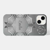 Elegant Modern Peking Heart Monogram iPhone 14 Ca iPhone Hoesje (Achterkant horizontaal)