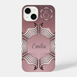 Elegant Modern Peking Heart Monogram iPhone 14 Hoesje