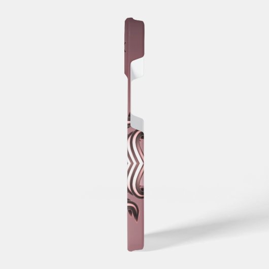 Elegant Modern Peking Heart Monogram iPhone Hoesje (Linkerkant)