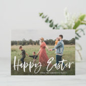 Elegant modern penseelscript voor geblazen paasfot feestdagenkaart (Staand voorkant)