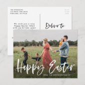 Elegant modern penseelscript voor geblazen paasfot feestdagenkaart (Voorkant / Achterkant)