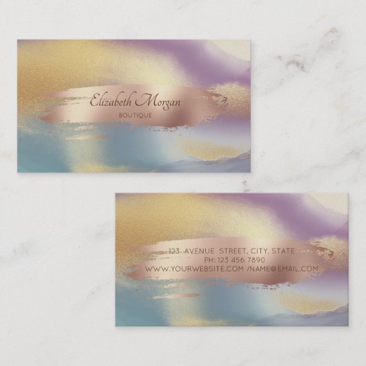 Elegant Modern, penseelstreek, kleurrijk Visitekaartje (Voorkant / Achterkant)