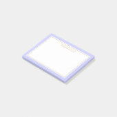 Elegant Modern Periwinkle Gold Border Gepersonalis Post-it® Notes (Schuin)