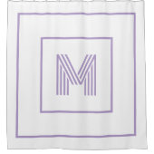 Elegant Modern Personalized Monogram white purple Douchegordijn (Voorkant)