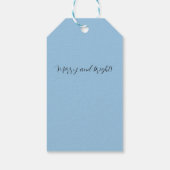 Elegant modern persoonlijk blauw tartan cadeaulabel (Achterkant)