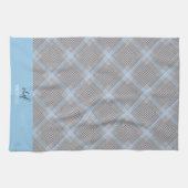Elegant modern persoonlijk blauw tartan theedoek (Horizontaal)