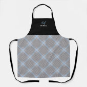 Elegant modern persoonlijk blauwe tartan schort (Voorkant)
