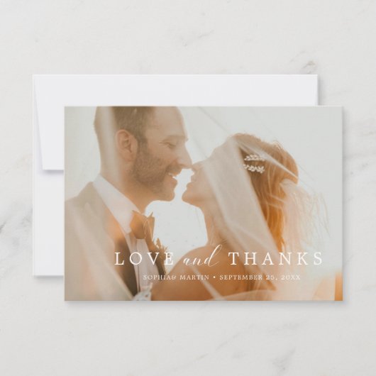 Elegant Modern Persoonlijk Fotohuwelijk Bedankkaart (Voorkant)