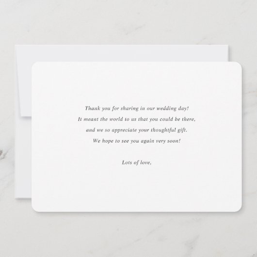 Elegant Modern Persoonlijk Fotohuwelijk Bedankkaart (Achterkant)