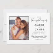 Elegant Modern Persoonlijk Fotohuwelijk Kaart (Voorkant)
