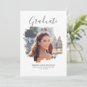 Elegant Modern Photo Afstuderen 2025 Party Kaart (Staand voorkant)