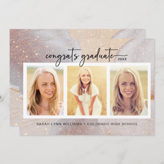 Elegant Modern Photo Afstuderen Aankondiging (Voorkant / Achterkant)