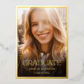 Elegant Modern Photo Afstuderen Folie Uitnodiging (Voorkant)