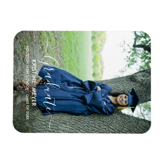 Elegant Modern Photo Afstuderen Magneet (Horizontaal)