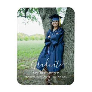 Elegant Modern Photo Afstuderen Magneet