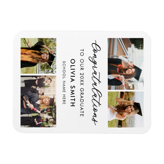Elegant Modern Photo Afstuderen Magneet (Horizontaal)