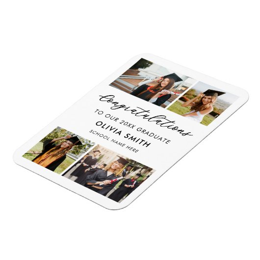 Elegant Modern Photo Afstuderen Magneet (Linkerzijde)
