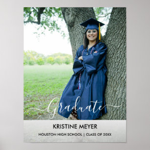 Elegant Modern Photo Afstuderen Poster