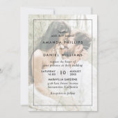 Elegant Modern Photo Black and White Wedding Kaart (Voorkant)